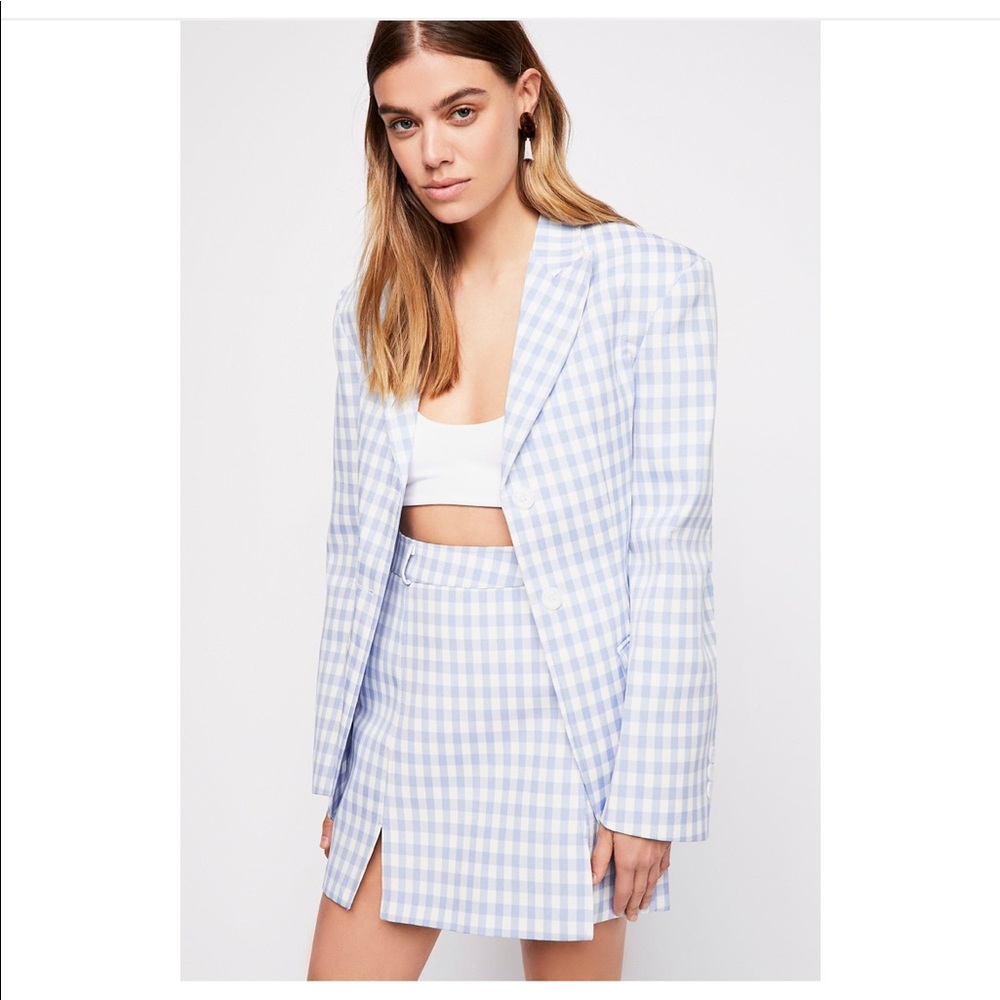 Style Mafia Gingham Blazer and Skirt Set